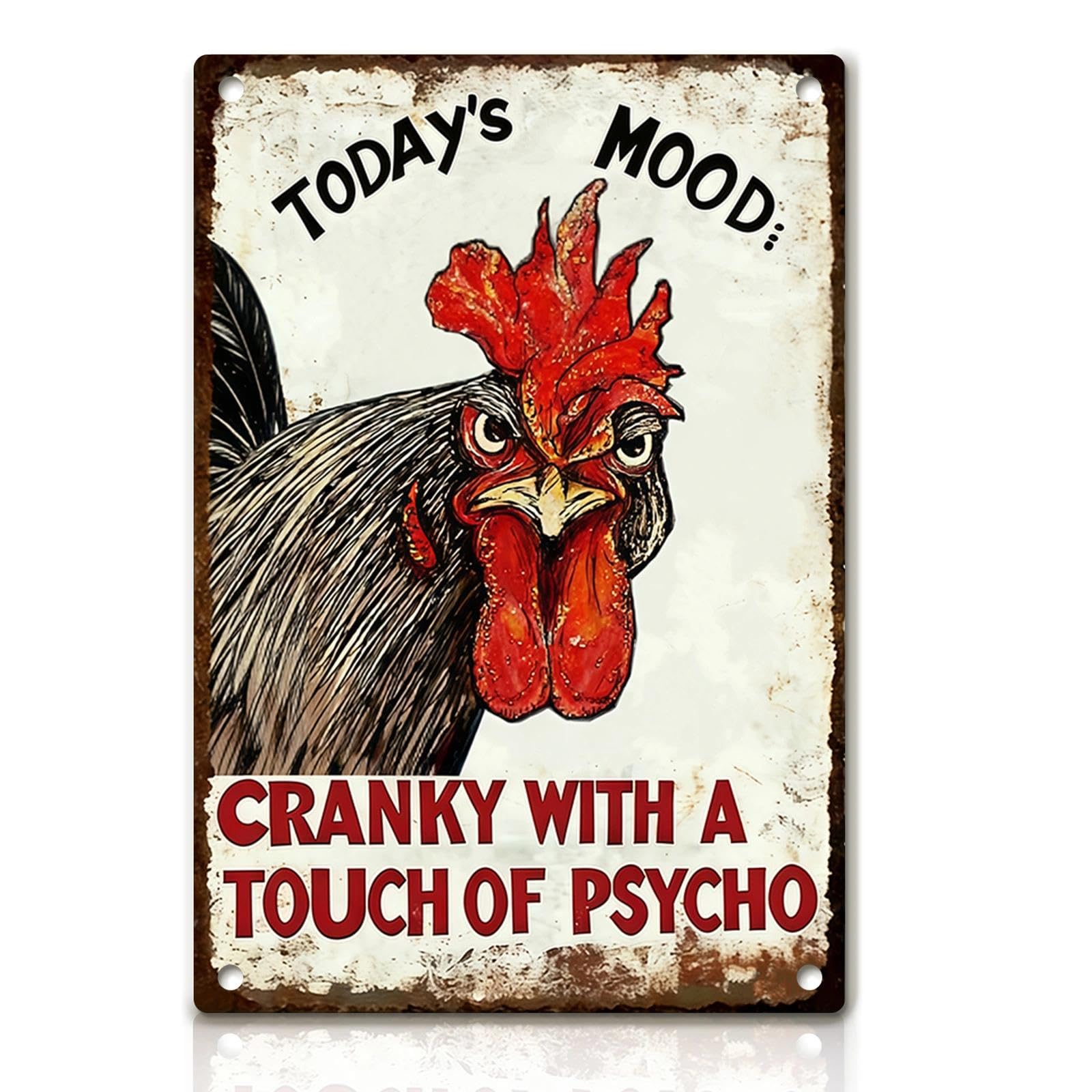 Chicken Metal Decor Sign Vintage Metal Tin Sign Wall Art Decor Cool Chicks Live Here Chicken Coop Signs Accessories for Outdoor Decorations Gifts for Women and Hen Lovers 8 X 12 Inch
