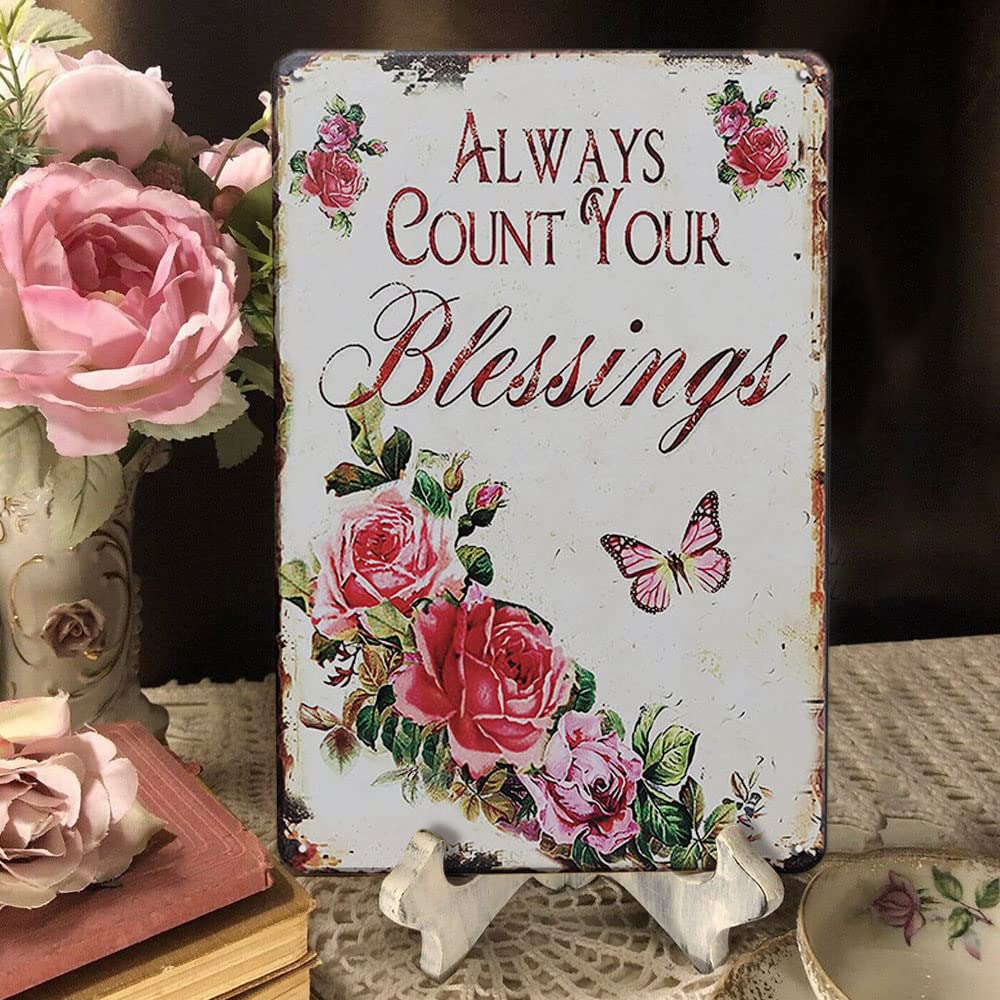 YOYI ART Lavender Decor Tin Sign - French Country Vintage Shabby Chic Signs for Room, Bathroom, Garden, Yard Wall Decor Art Accessories, Gifts for Women and Flower Lover, 8 x 12 inch
