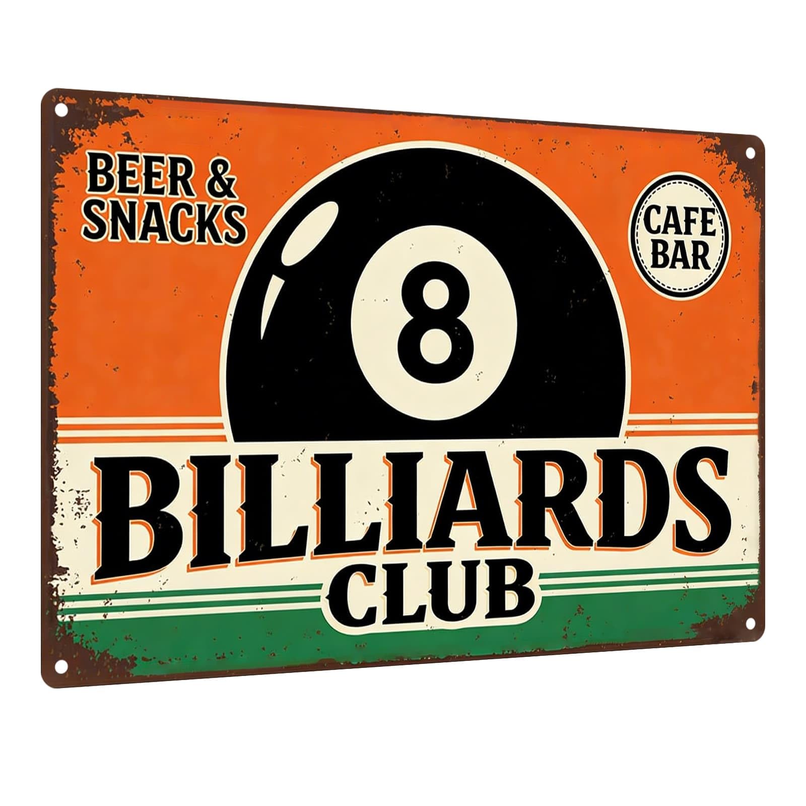 Billiards Metal Sign Less Talk More Chalk Billiards Vintage Art Wall Decor Funny Pool Decor for Man Cave Game Room Bar Garage Billiard Room 8x12 Inch