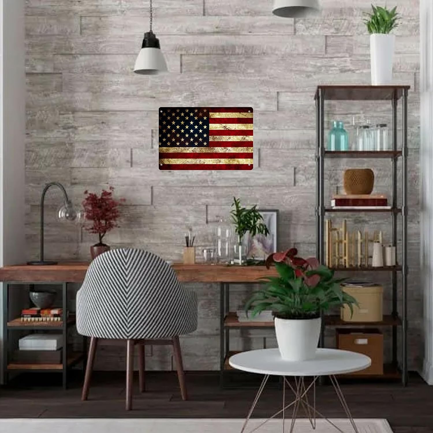 Vintage Tin Sign USA American Flag Metal Tin Sign Wall Decor Metal Plaque 8X12inches Wall Art Store Shop Bar Cave
