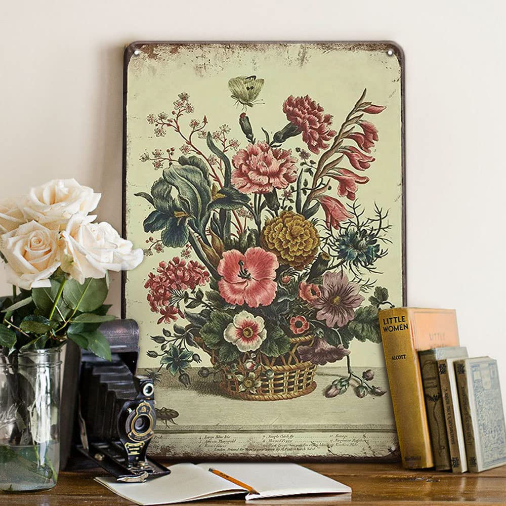 YOYI ART Lavender Decor Tin Sign - French Country Vintage Shabby Chic Signs for Room, Bathroom, Garden, Yard Wall Decor Art Accessories, Gifts for Women and Flower Lover, 8 x 12 inch