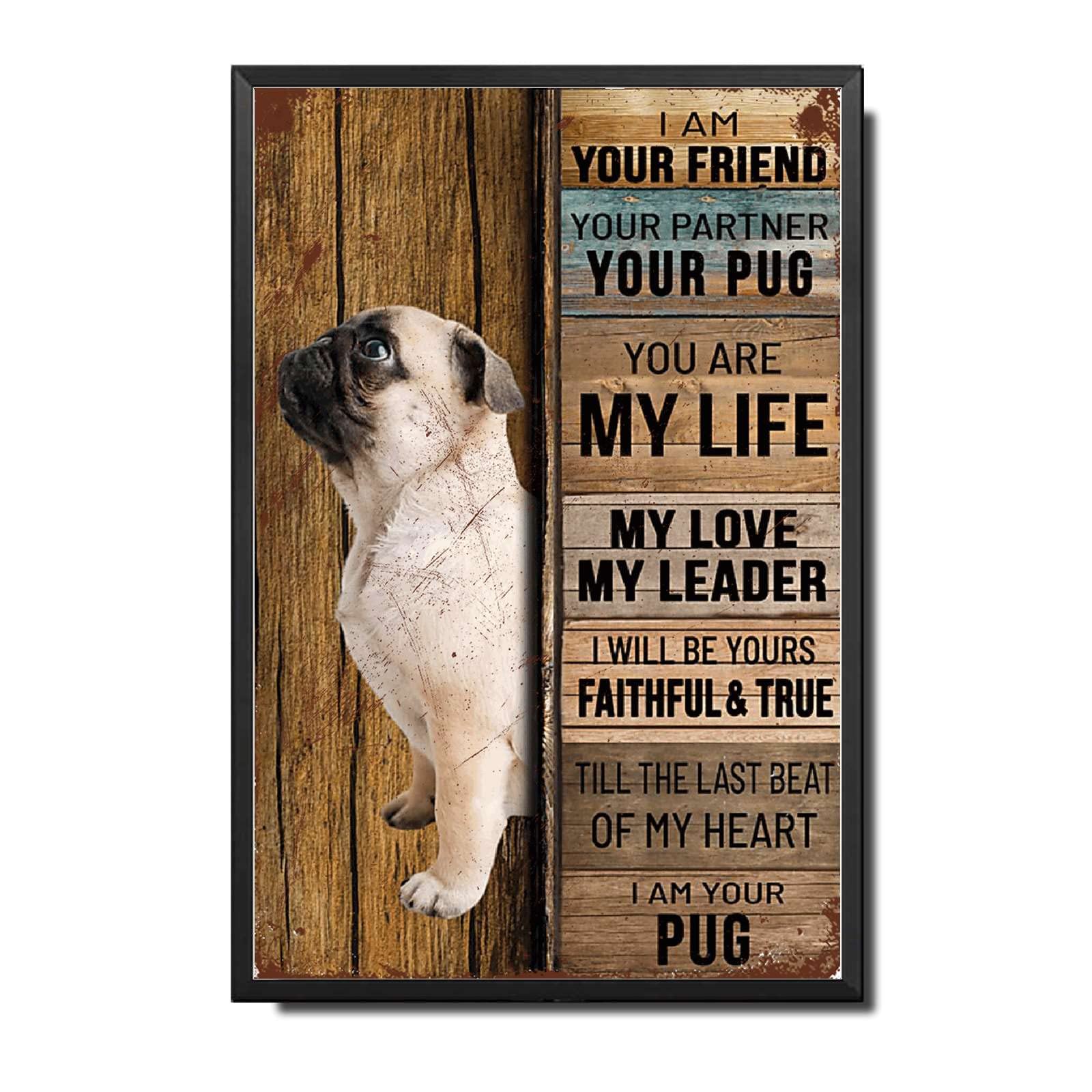 Lygond Metal Sign Tin Sign Vintage Wall Art I Am Your Friend Gift for Boxer Lovers Dog Lovers Vintage Wall Art Prints Restroom Tin Sign for Pub 8×12 Inches