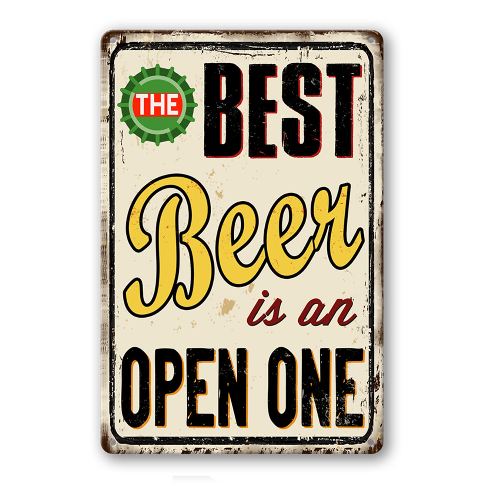 Funny Bar Signs For Home Bar Decor Metal Tin Signs Vintage Man Cave Sign Bar Accessories Garage Decor For Men Pub Wall Decor Open Rules Tin Sign 8×12 Inch (9 Pcs)