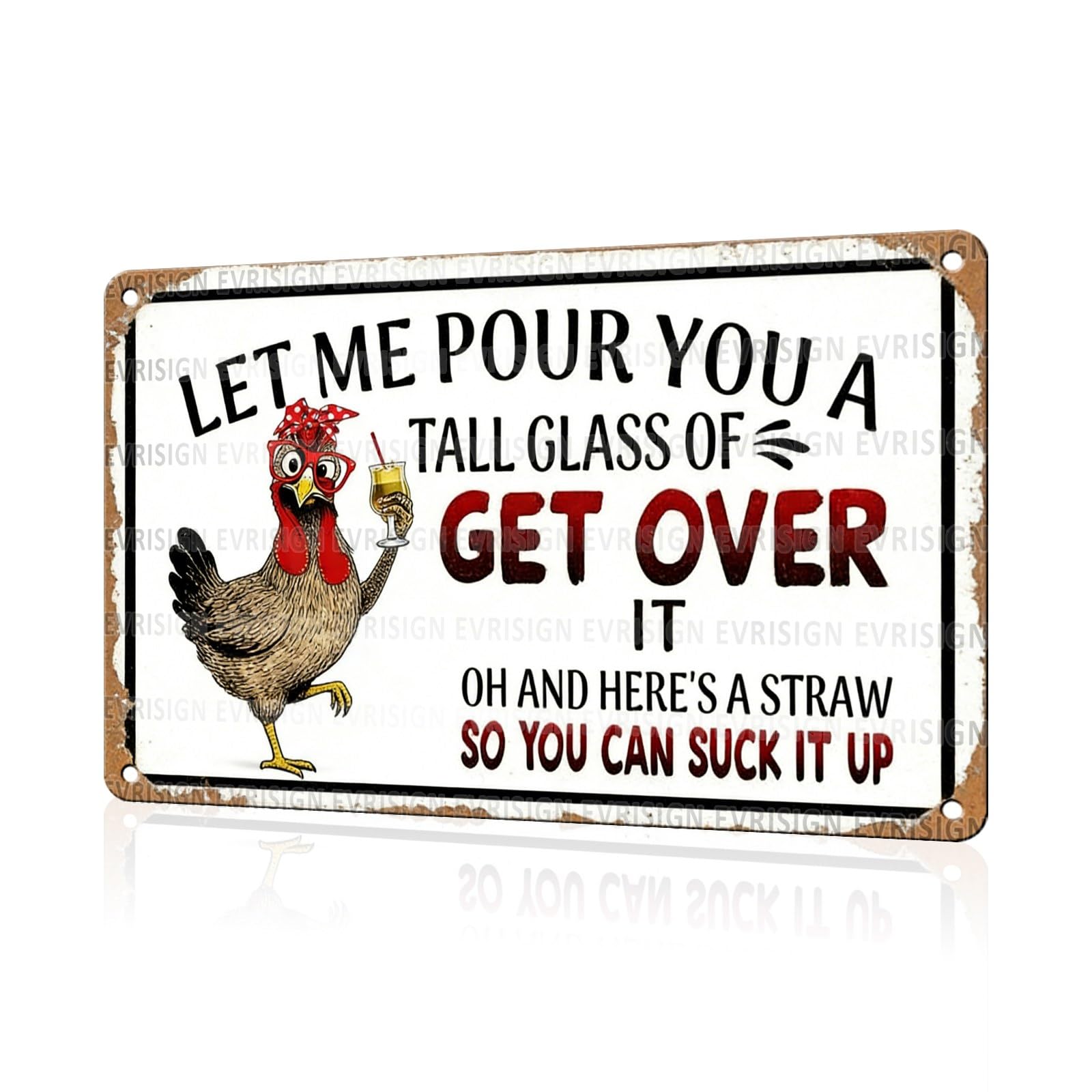 Funny Chicken Faith & Farmhouse Gifts Just A Girl Who Loves Jesus&Chickens Vintage Tin Sign for Farm Kitchen Garden or Cottage Wall 8x12Inch