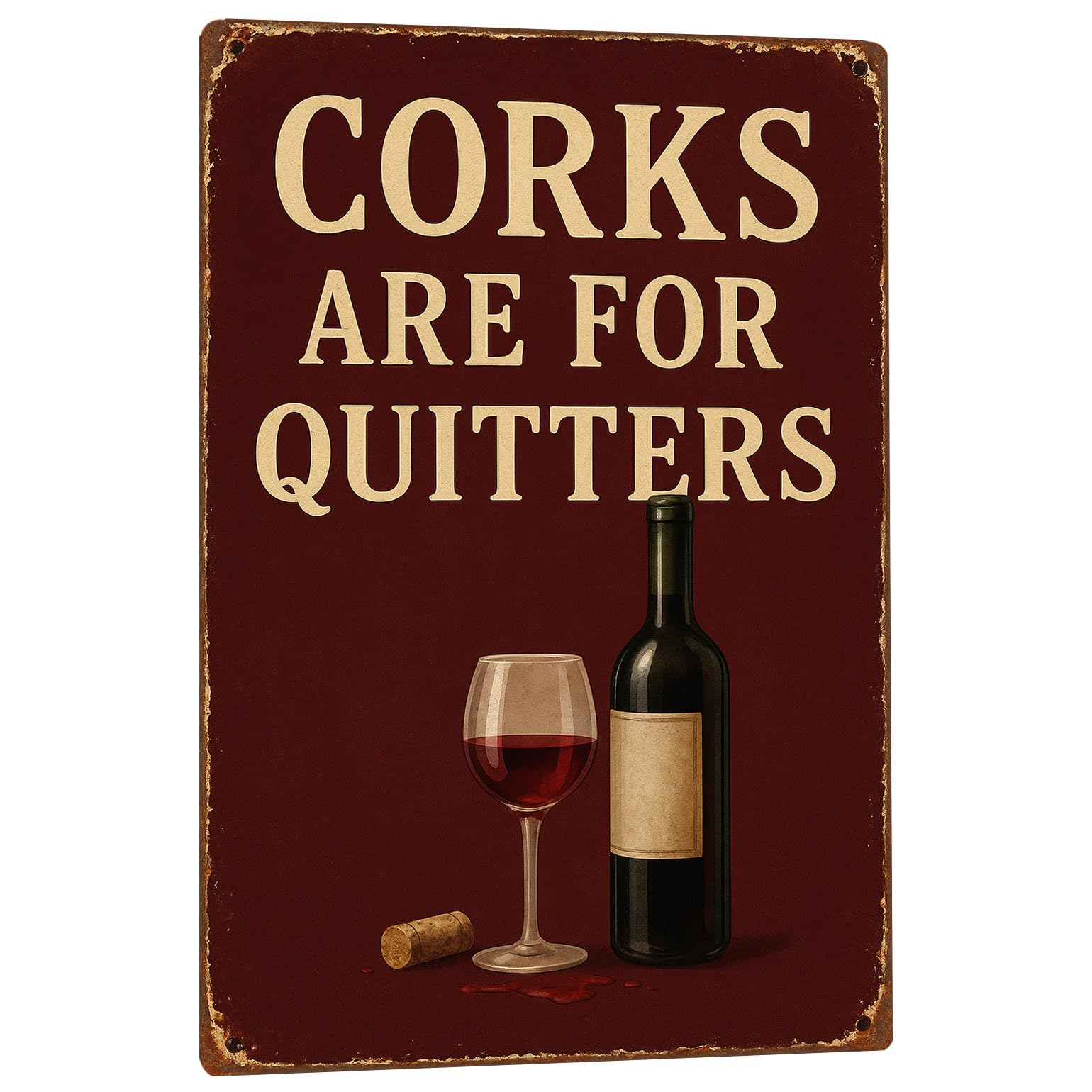 Funny Bar Signs for Home Bar Decor, Partners In Wine Sign - Man Cave Decor Retro Bar Wall Sign Vintage Metal Tin Sign for Home Kitchen Pub Decorations 8x12 Inch
