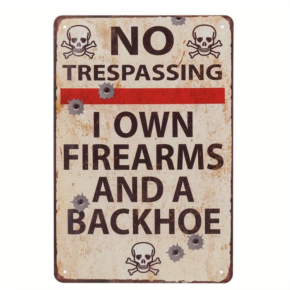 Vintage Metal Aluminum Sign Decor, 8"x12"Mentally Unstable and Not Fully Medicated Funny Sign, Keep Safe Distance Vintage Inspired Wall Poster for Man Cave,