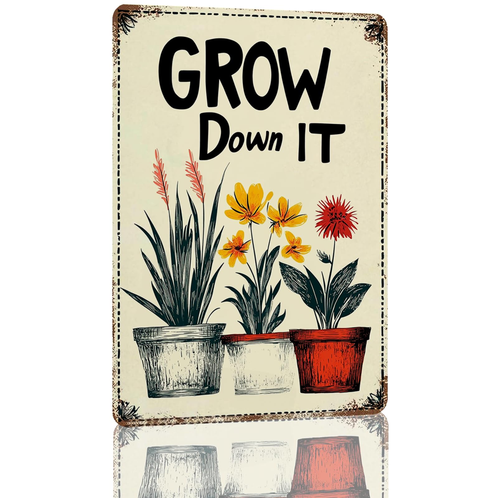 Metal Sign Easily Distracted By Cats & Garden Vintage Retro Aluminum Tin Sign for Garden, Kitchen, Office, Home, Bar, Cafe Decor 8x12 Inch