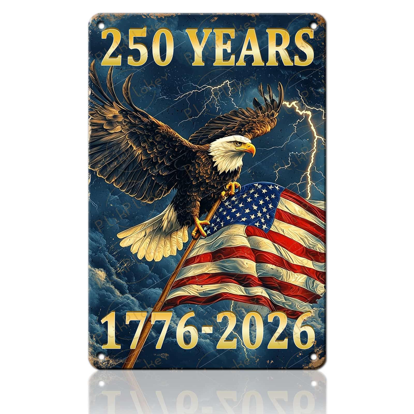 Patriotic 4th of July Tin Sign Happy Independence Day Popsicle Wall Art Vintage Retro Home Decor for Bar Living Room Bedroom Cafe Decoration 12x8 Inch