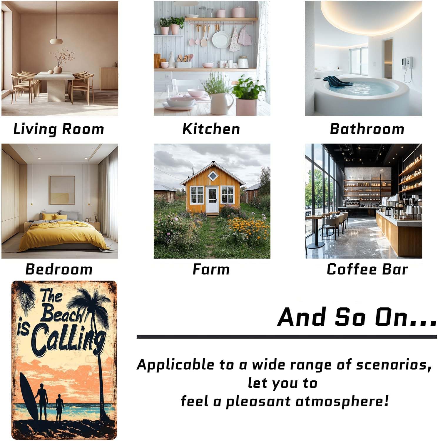 CCPARTON Vintage Beach Metal Sign The Beach Is Calling Metal Tin Sign For Home Outdoor Indoor Office Bar Yard Decor 8x12 Inch