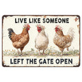 Funny Chicken Faith & Farmhouse Gifts Just A Girl Who Loves Jesus&Chickens Vintage Tin Sign for Farm Kitchen Garden or Cottage Wall 8x12Inch