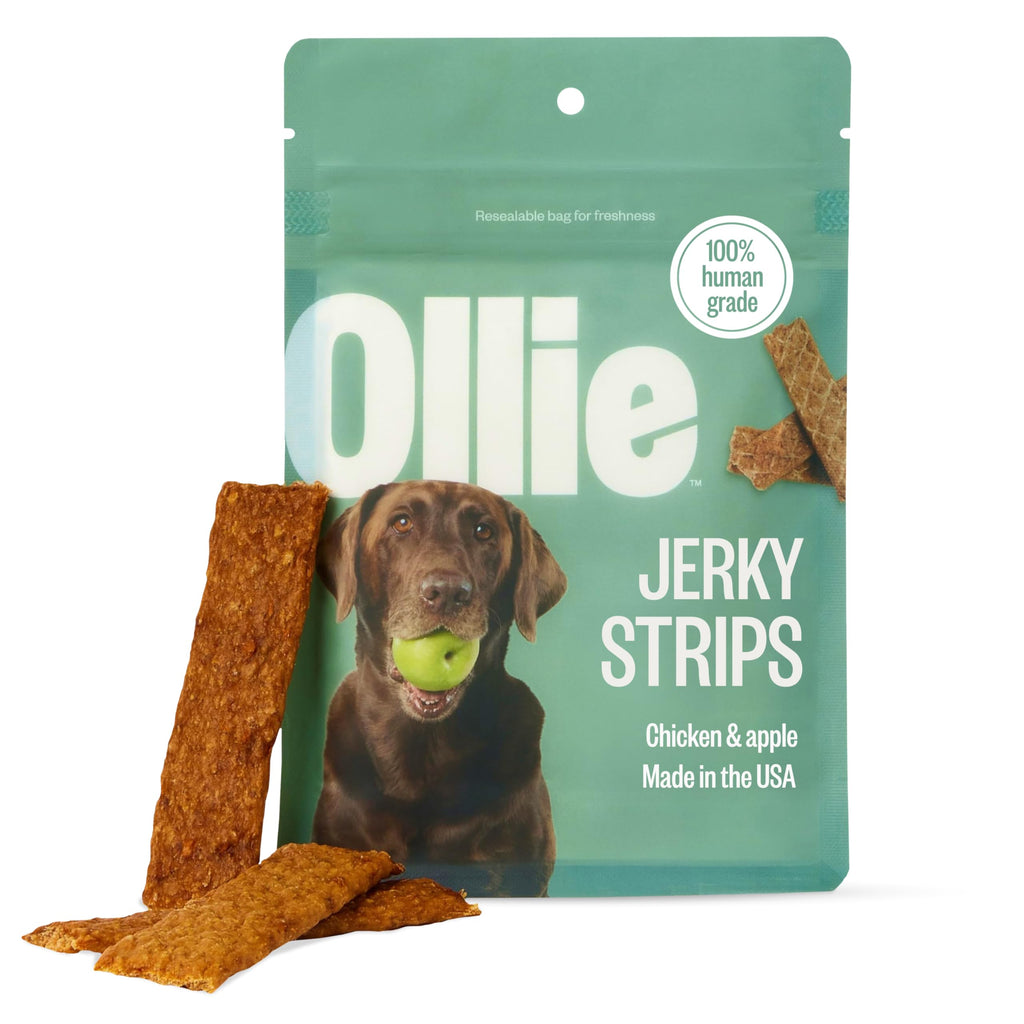Ollie Jerky Dog Treats Variety Pack, Chicken and Apple and Beef and Sweet Potato Bundle, All Natural, Healthy, Made with Real Meat 5 Oz. Pack of 2