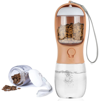 Dog Water Bottle with Food Container, Portable Leak Proof Pet Water Dispenser for Walking Hiking Travel, Puppy Essentials Accessories for Small Large Dogs, Dog Gifts (10oz/15oz/19oz)
