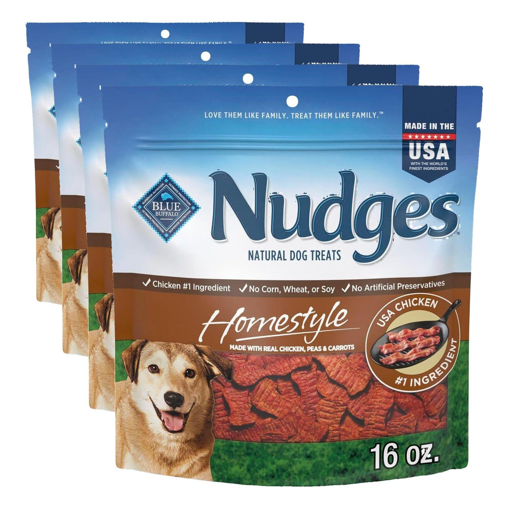 Blue Buffalo Nudges Chicken Homestyle Natural Dog Treats, Pot-Pie-Inspired Recipe, Healthy Reward or Training Treat, Made in the USA with Real Chicken, No Artificial Preservatives, 16 oz.