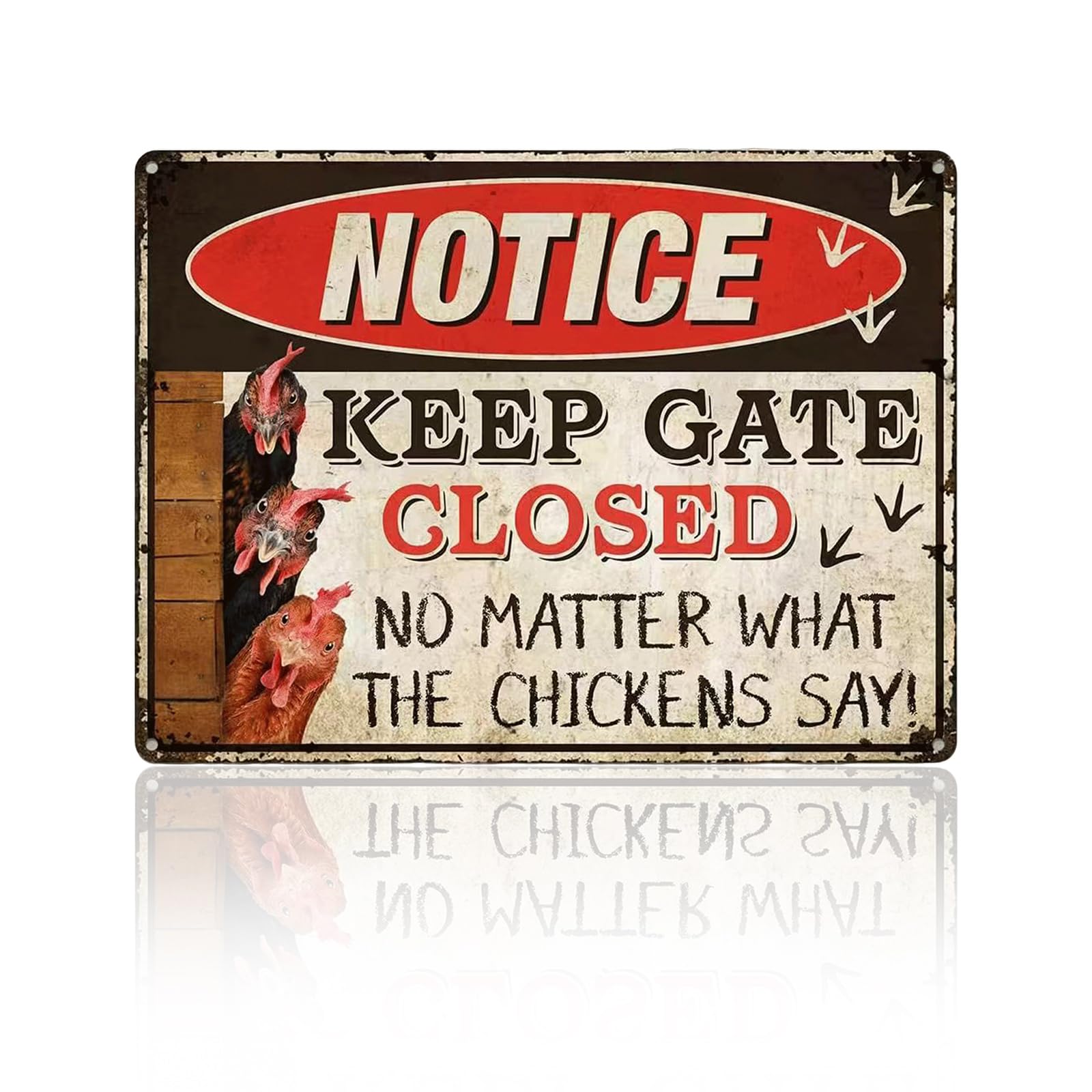 Christian Chicken Tin Sign Bible Verse 8x12 Inch, Watercolor Rooster “God Says You Are” Metal Wall Decor, Religious Encouragement Gift for Farmhouse, Kitchen, Garden, Coop and Chicken Lovers