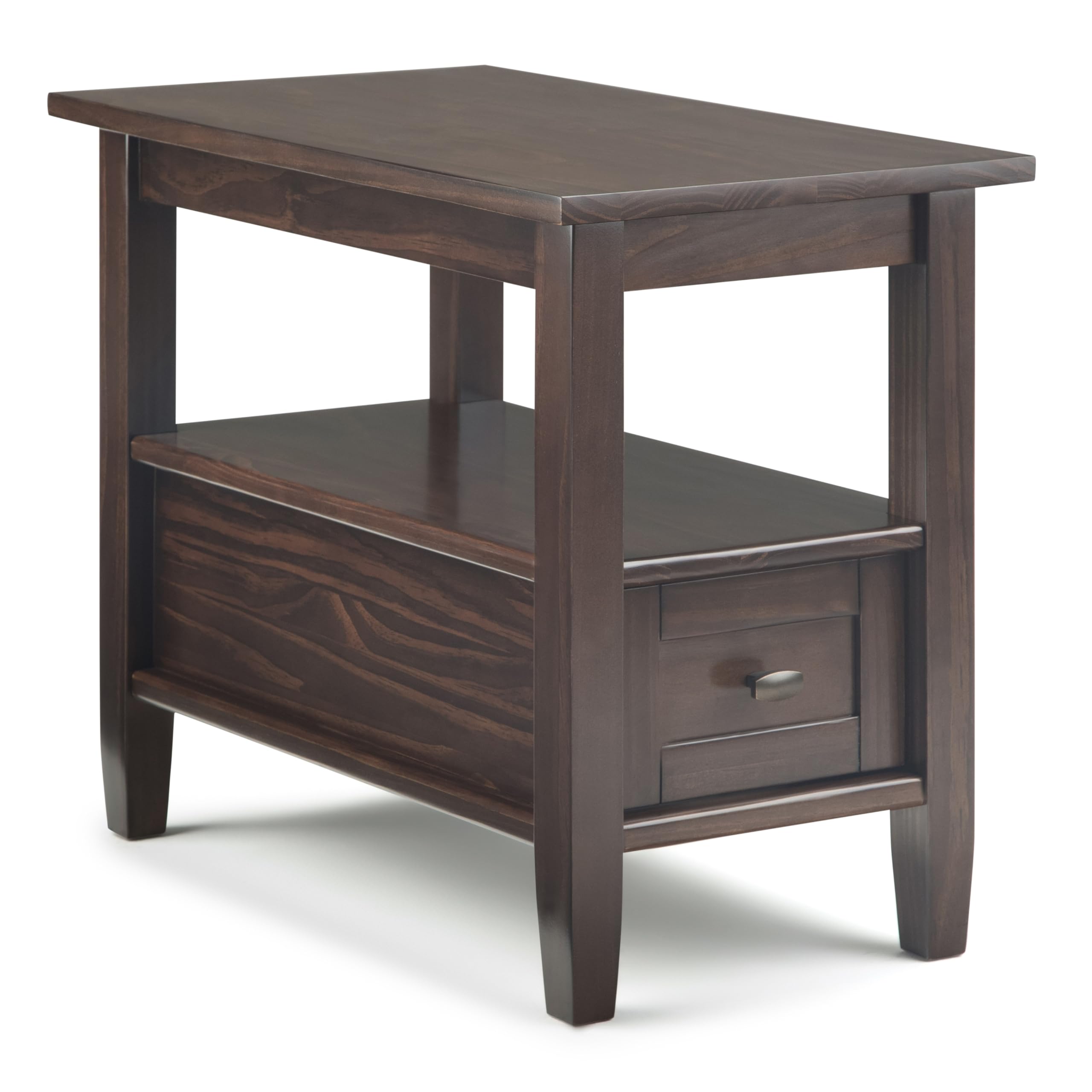 SIMPLIHOME Warm Shaker Solid Wood 20 inch Wide Rectangle Transitional End Side Table in Light Golden Brown for the Living Room and Bedroom
