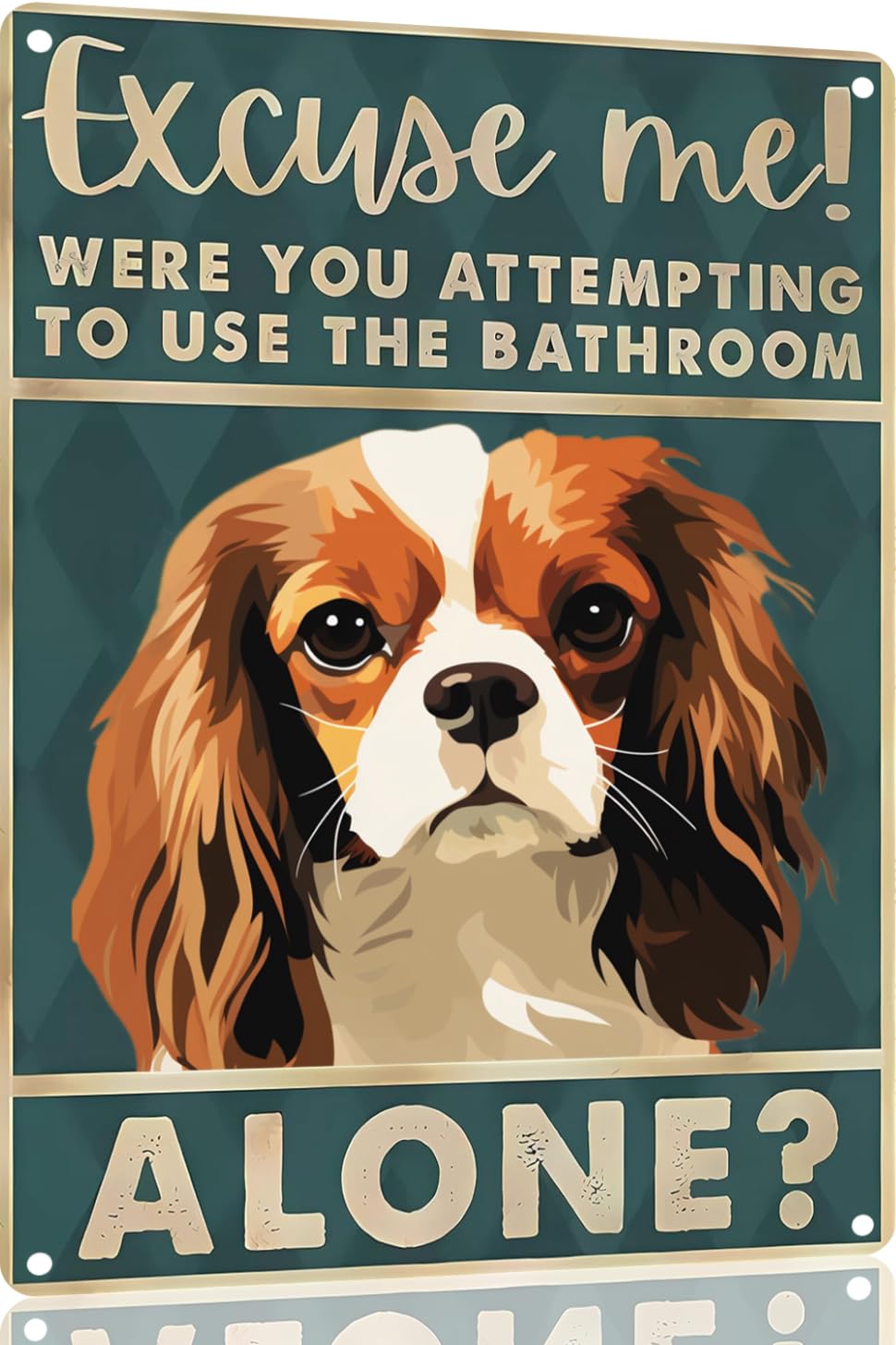 Boston Terrier Dog 12x8 inch excuse me were you attempting to use the bathroom alone - Dog Metal Poster Dog Lover Gift Art Funny Dogs Wall Art Decoration Retro Metal Tin Sign(1492)