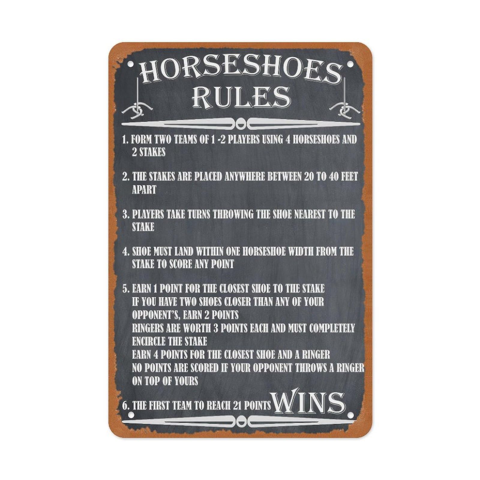 House Rules Metal Tin Sign – Black & White Family Rules Typography Poster, Chalkboard Farmhouse Rustic Wall Art for Entryway Kitchen Living Room, Vintage Home Decor 12x8 Inch