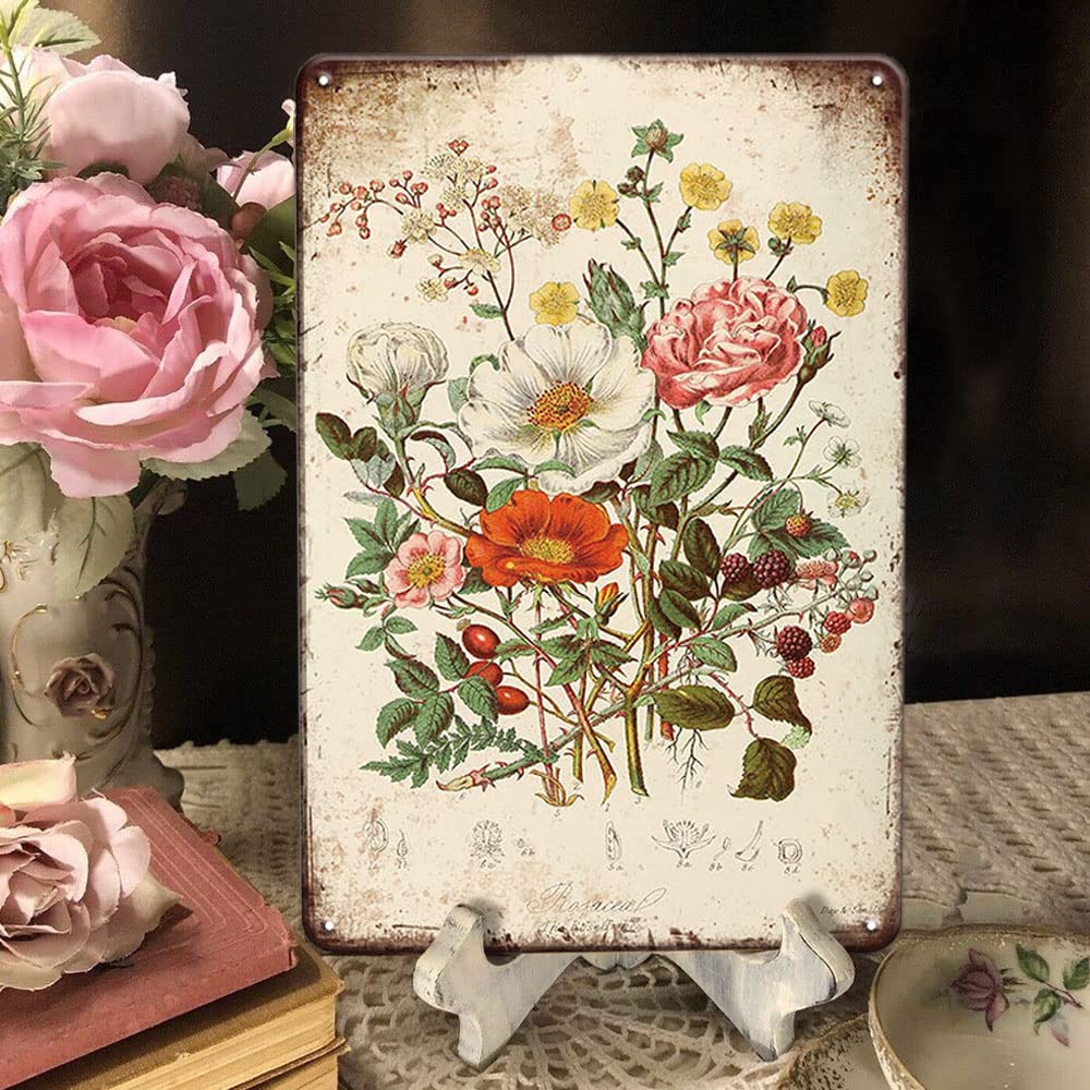YOYI ART Lavender Decor Tin Sign - French Country Vintage Shabby Chic Signs for Room, Bathroom, Garden, Yard Wall Decor Art Accessories, Gifts for Women and Flower Lover, 8 x 12 inch