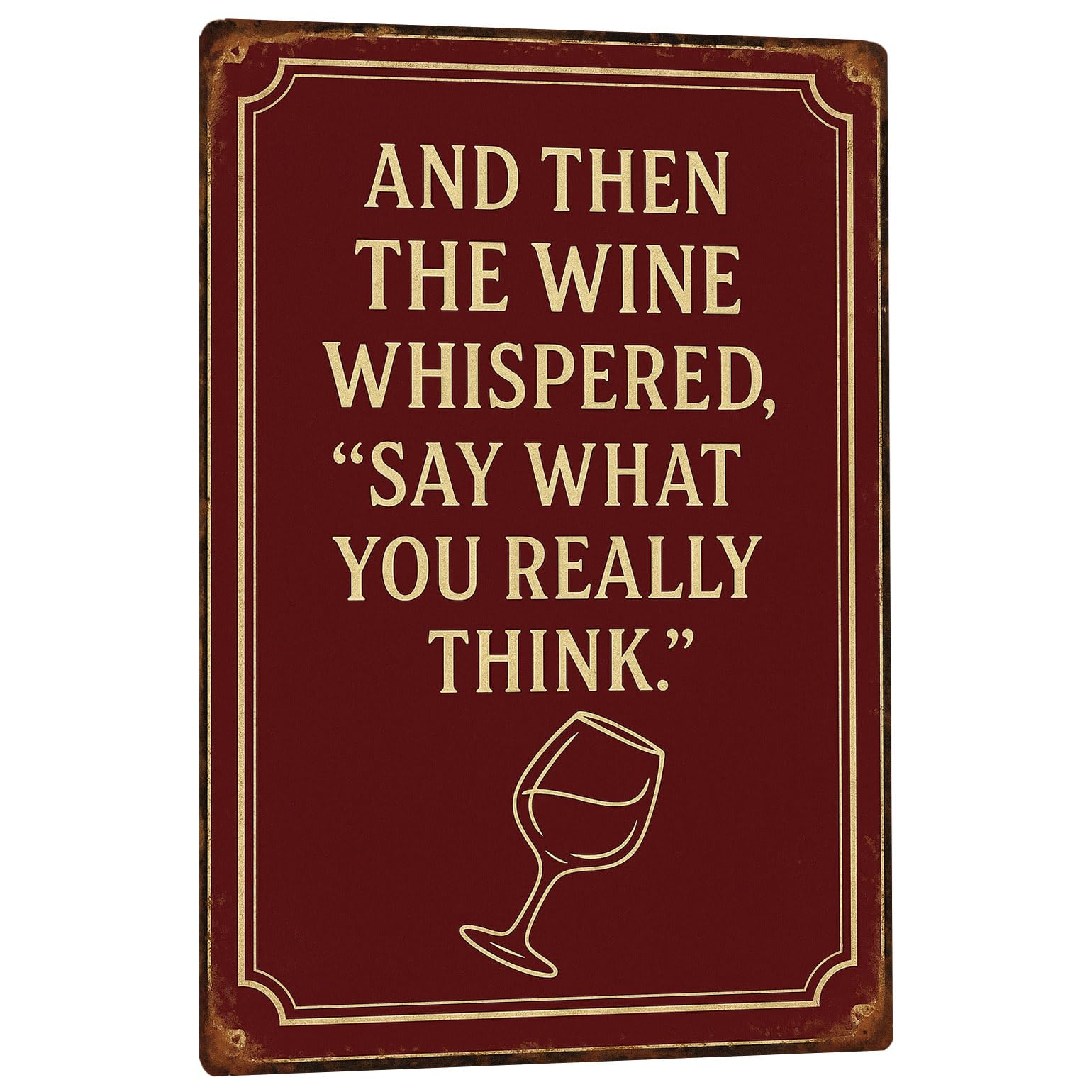 Funny Bar Signs for Home Bar Decor, Partners In Wine Sign - Man Cave Decor Retro Bar Wall Sign Vintage Metal Tin Sign for Home Kitchen Pub Decorations 8x12 Inch