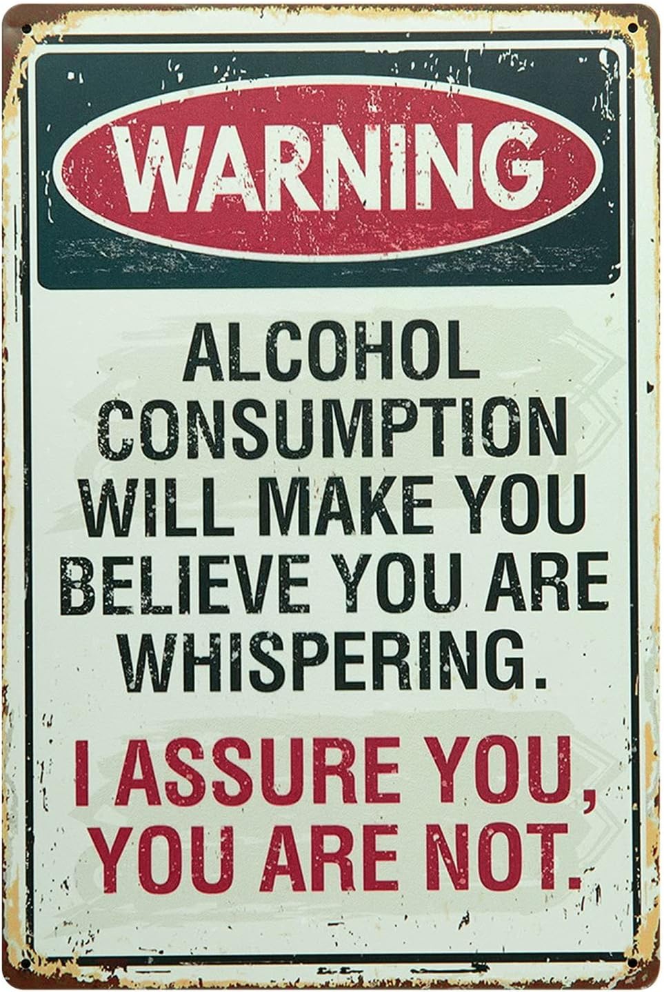 ERLOOD Warning Metal Tin Sign, Tin Signs Vintage Coffee Wall Coffee & Bar Decor,Size 12 X 8