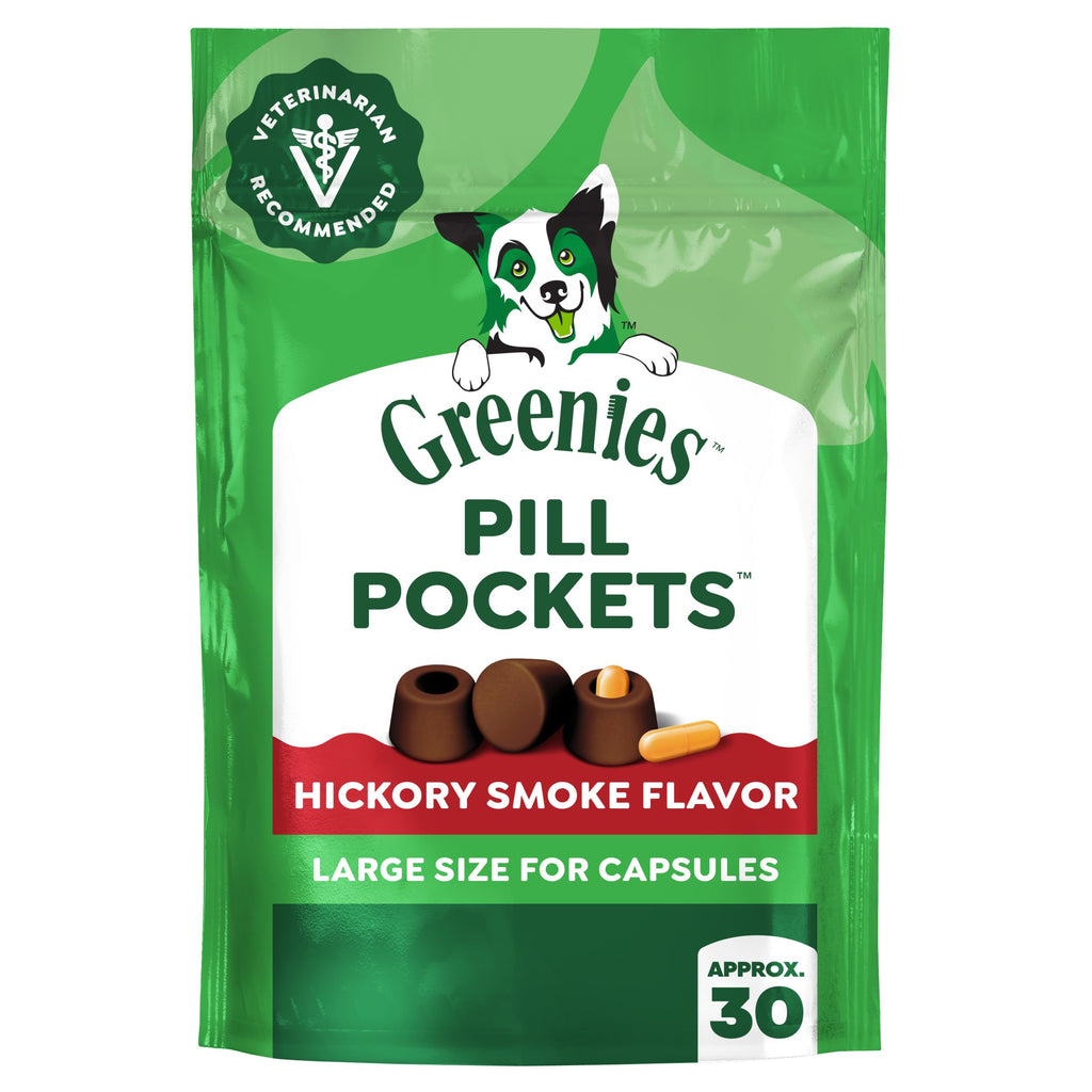 Greenies Pill Pockets for Dogs Large Size, Dog Treat Pouch for Capsule Medication, Peanut Butter Flavor, 15.8 oz. Pouch
