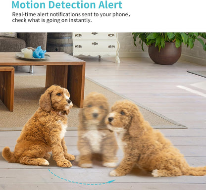 Pet Camera, 2K HD Dog Camera with Phone APP, 360° Pan/Tilt View Puppy Cam, One Click Call for Baby Monitor, MagivPix Night Vision,Motion Tracking Alarm with Cloud/Local SD,Home Indoor Security Cam