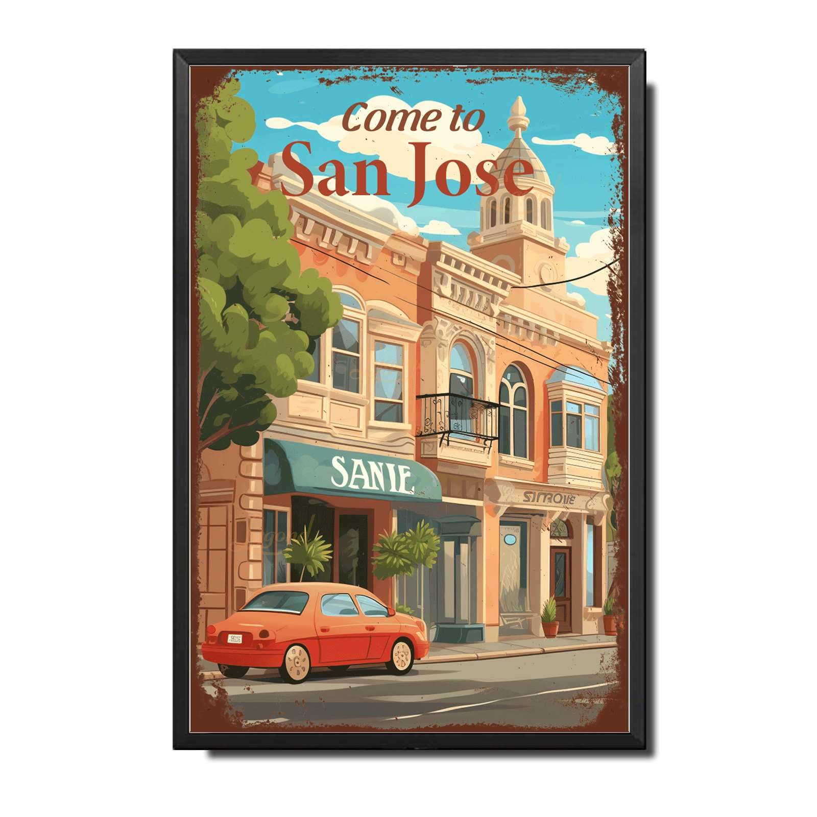 Lygond Metal Sign Tin Sign Vintage Wall Art Come to Chicago Travel Greenhouse Decor for Gift 8×12 Inches