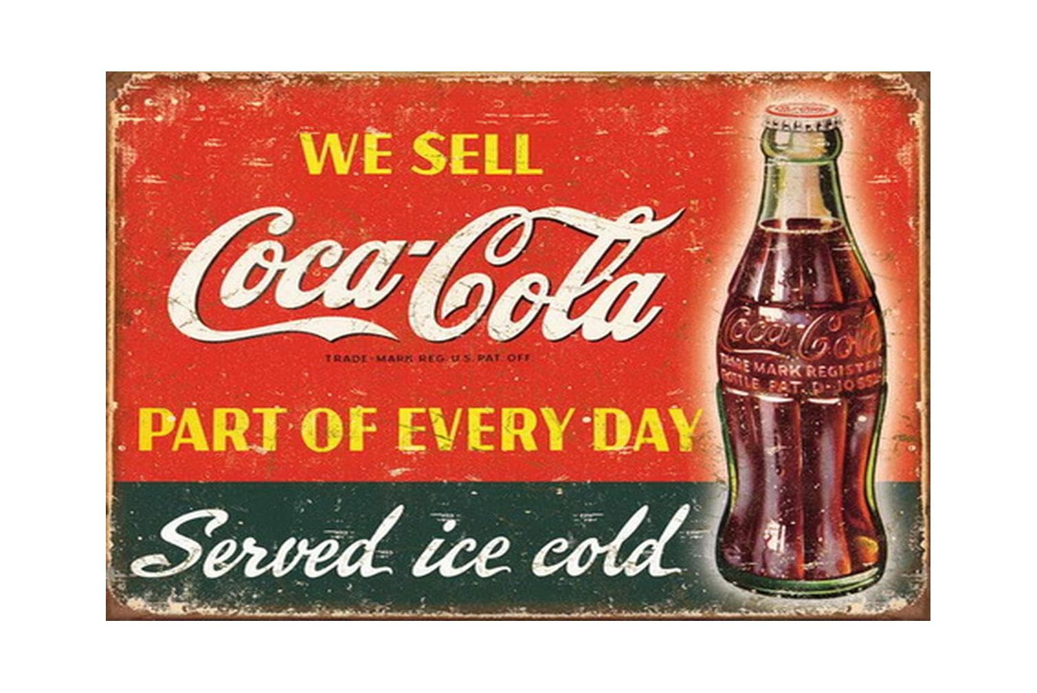 Coke Tin Sign Metal Poster Vintage Wall Decor, Coca Cola Hot Girl, for Pub Restaurants Cafe Club Plaque Man Cave Wall 8x12 Inch