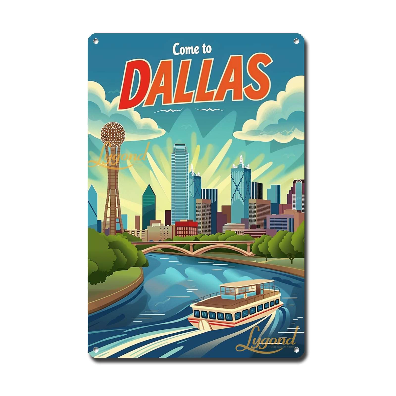 Lygond Metal Sign Tin Sign Vintage Wall Art Come to Chicago Travel Greenhouse Decor for Gift 8×12 Inches