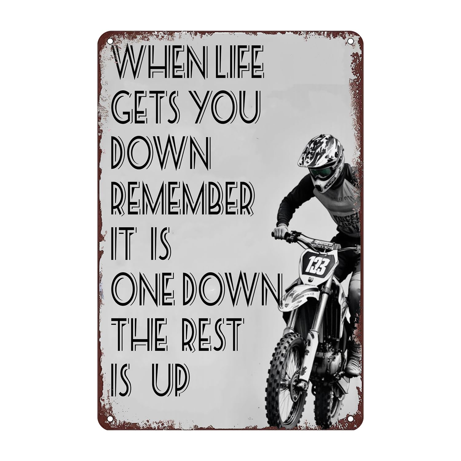 Motorcycle Parking Only Tin Sign Wall Decor - 12x8 Inch Tin Metal Retro Style Wall Art for Garage, Workshop, Bar, Biker Gift for Motorcycle Enthusiasts