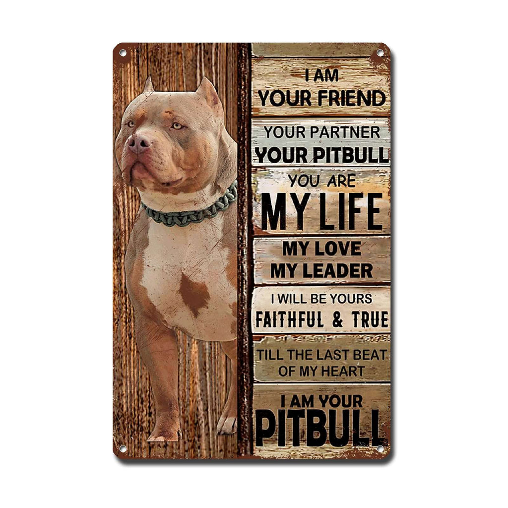 Lygond Metal Sign Tin Sign Vintage Wall Art I Am Your Friend Gift for Boxer Lovers Dog Lovers Vintage Wall Art Prints Restroom Tin Sign for Pub 8×12 Inches