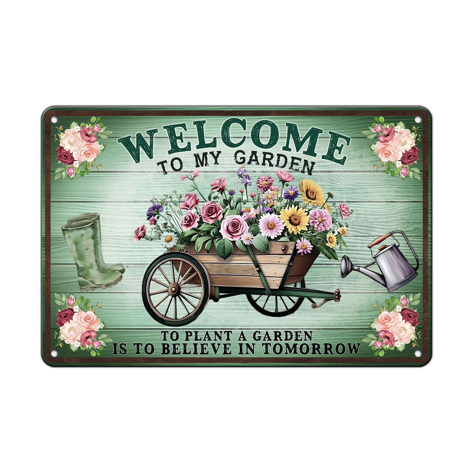 Gardening Gifts Metal Gardening Signs Welcome to My Garden Vintage Tin Sign for Home Garden Greenhouse Living Room Bedroom Yard Cottage Outdoor Decor 8x12Inch
