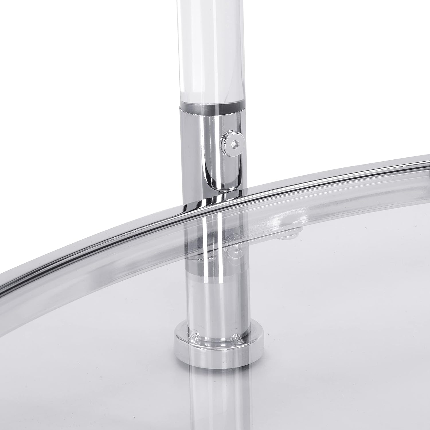 Tempered Glass Round Coffee Table, 28" Modern Acrylic Legs Circle Center Table for Living Room