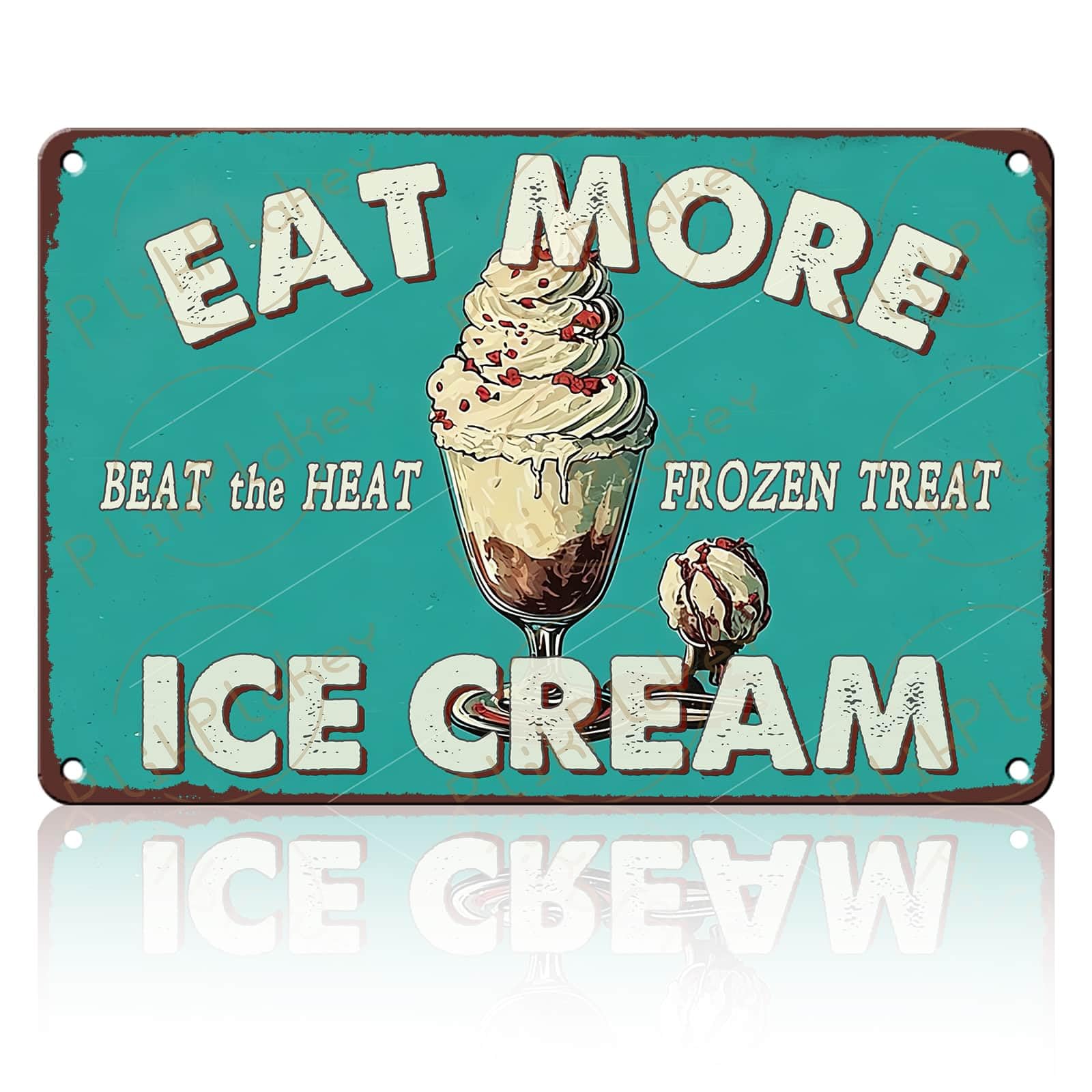 Vintage Metal Tin Sign Ice Cream Retro Sweet Food Diner Wall Decor Kitchen Cafe Bar Club Home Kids Room Living Room Dessert Store Hotel Poster 12x8 Inch