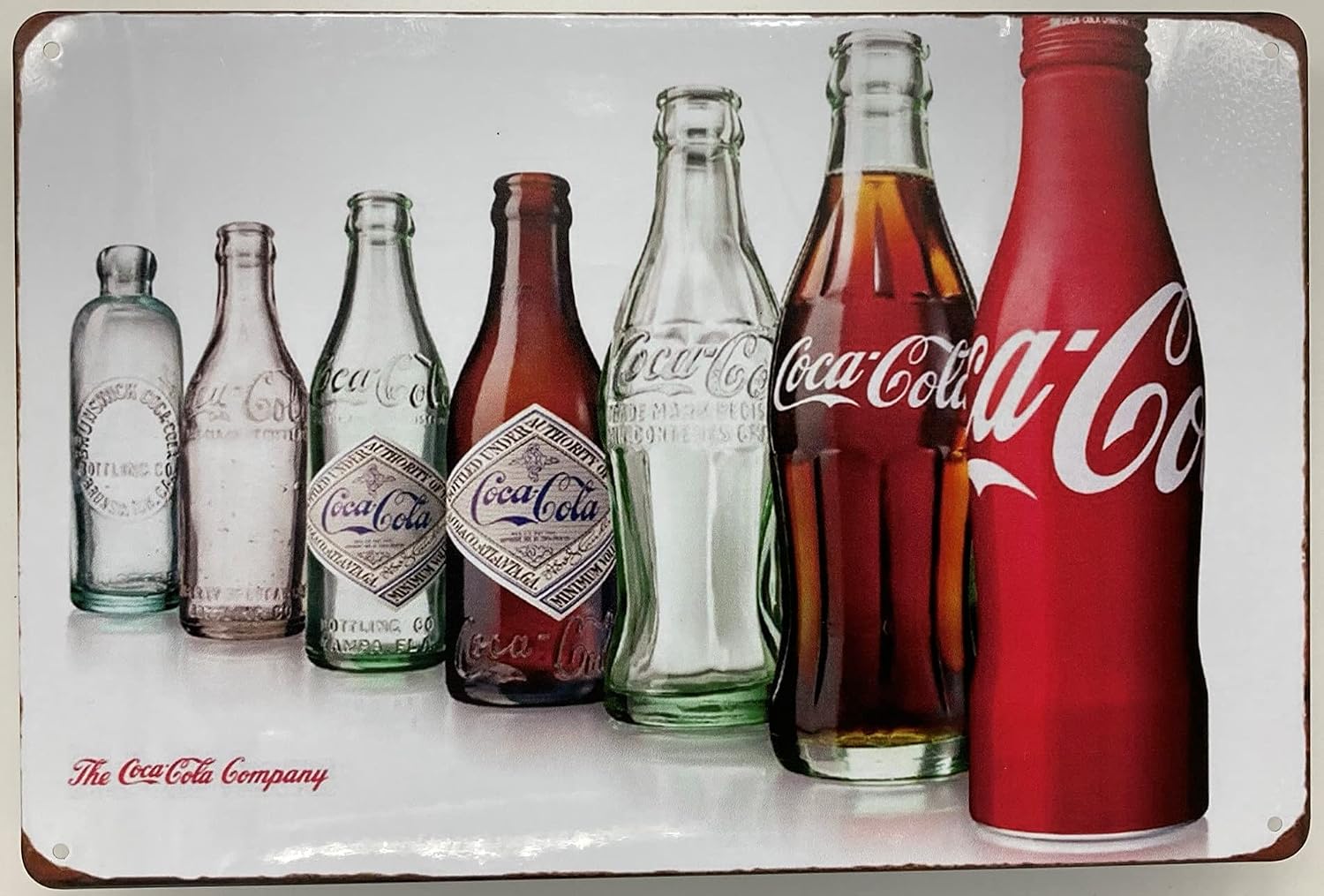 Tin Sign | Metal Wall Poster | Pop Soda Cola 7 Bottle Collection 8 x 12 in. | Decoration Art Plaque for Home Bar Room Restaurant Business Garage Man Cave | Retro Vintage Style Print (Set of 1)