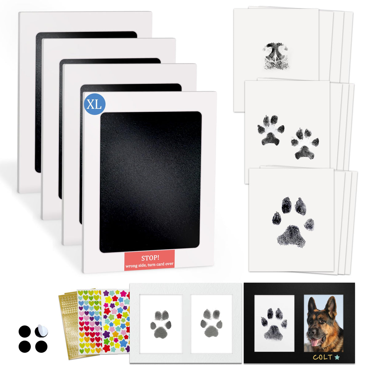 MYPAWLETS Inkless Paw Print Kit,Mess-Free Paw Print Stamp Pad for Dogs Cat,Pet Safe Clean Touch Ink Pad,Dog Nose Print Kit,Pet Paw Print Impression Kit Keepsake,Personalized Pet Lover,Dog Mom Gift-2M