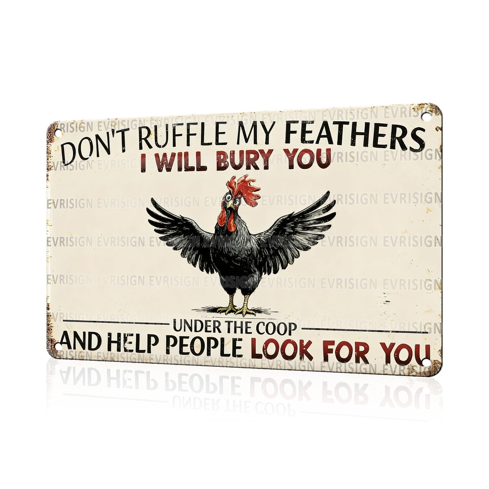 Funny Chicken Faith & Farmhouse Gifts Just A Girl Who Loves Jesus&Chickens Vintage Tin Sign for Farm Kitchen Garden or Cottage Wall 8x12Inch