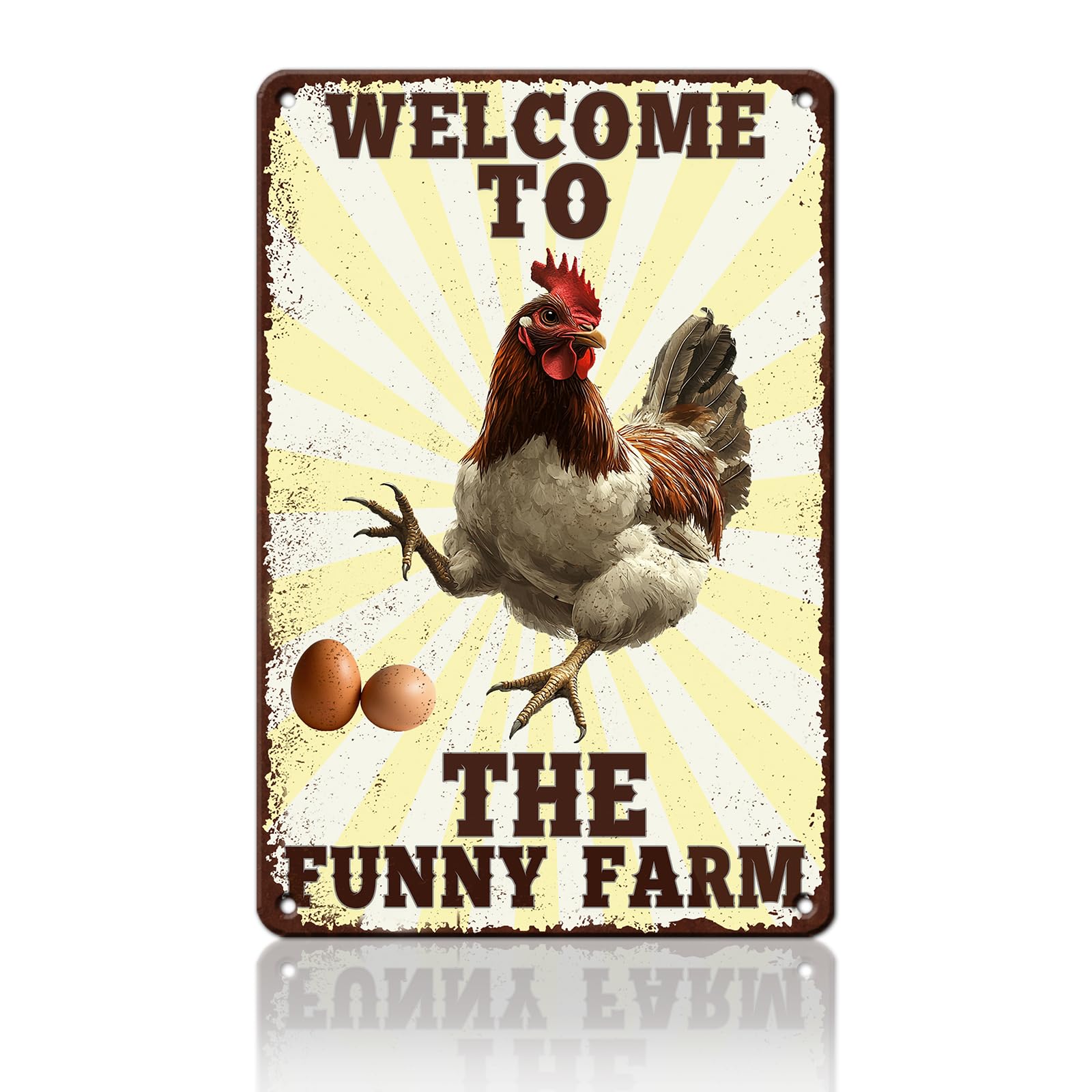 Funny Chicken Signs Welcome To My Kitchen Humorous Cartoon Rooster Cooking Aluminium Sign Metal Chicken Signs Decor Home Ktichen Farm Are Wall 12x8 Inch Vintage Chicken Signs Metal Tin Poster