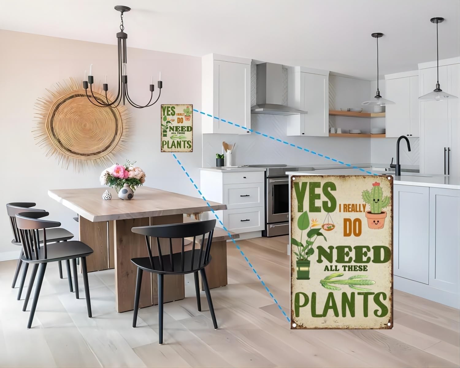 Funny Plant Lover Wall Sign – Retro Metal Tin Sign for Garden, Home, Kitchen or Greenhouse, Humorous “Need All These Plants” Decor, 8x12 Inch
