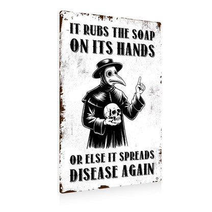 BEASTZHENG Funny Gothic Bathroom Home Decor Metal Tin Sign: Funny "Are You Pooping?" Bathroom Wall Art Decor Sign for Skull Lovers 8 X 12 Inches