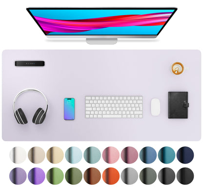 Aothia Non-Slip Waterproof PU Leather Desk Pad Protector for Mouse, Writing Desk, Office, Home, Laptop Blotter, 23.6" x 13.7", Black