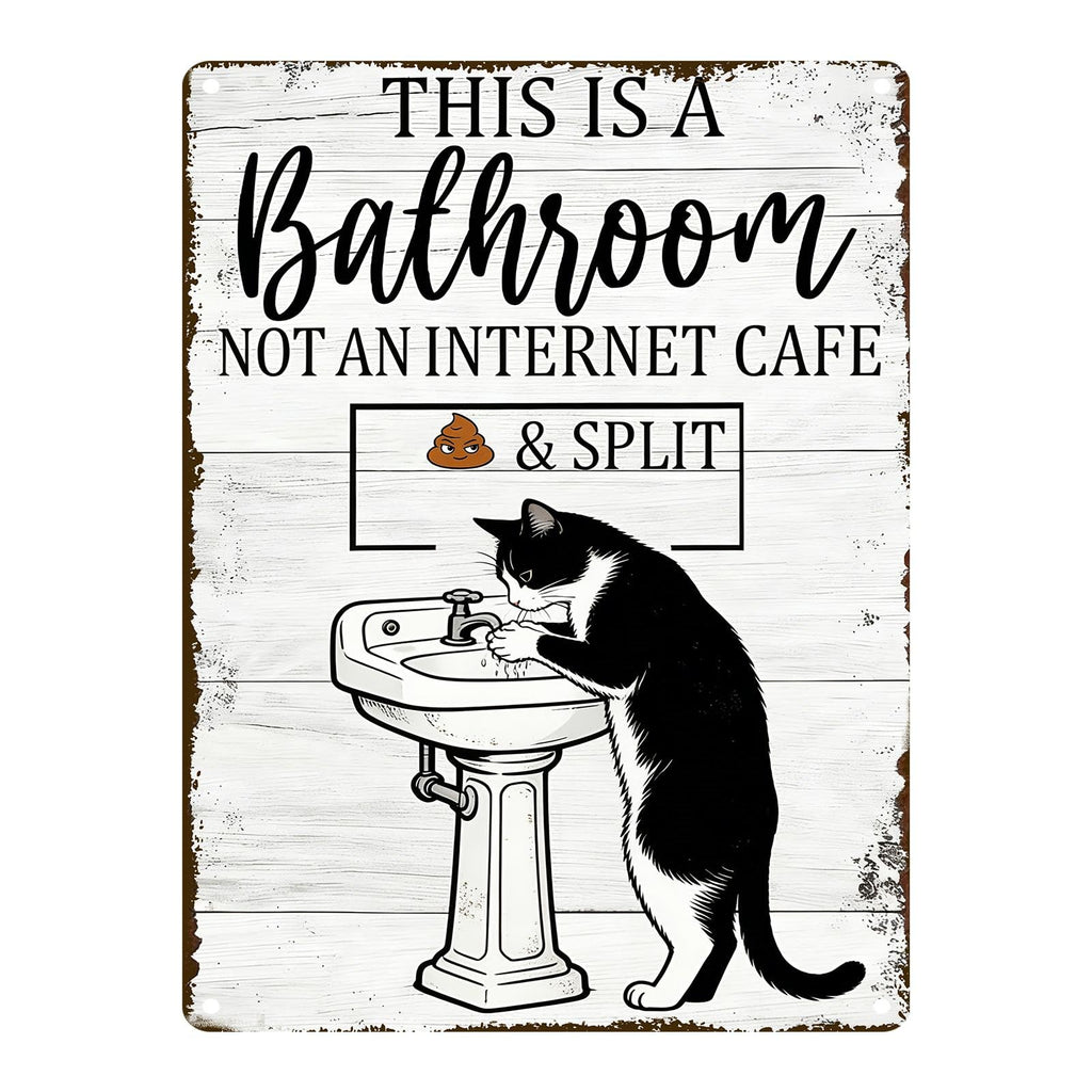 Funny Chicken Metal Tin Sign Bathroom Decor This Is A Bathroom Not An Internet Cafe Signs Retro Posters for Home Restroom Toilet Washroom 8x12inch