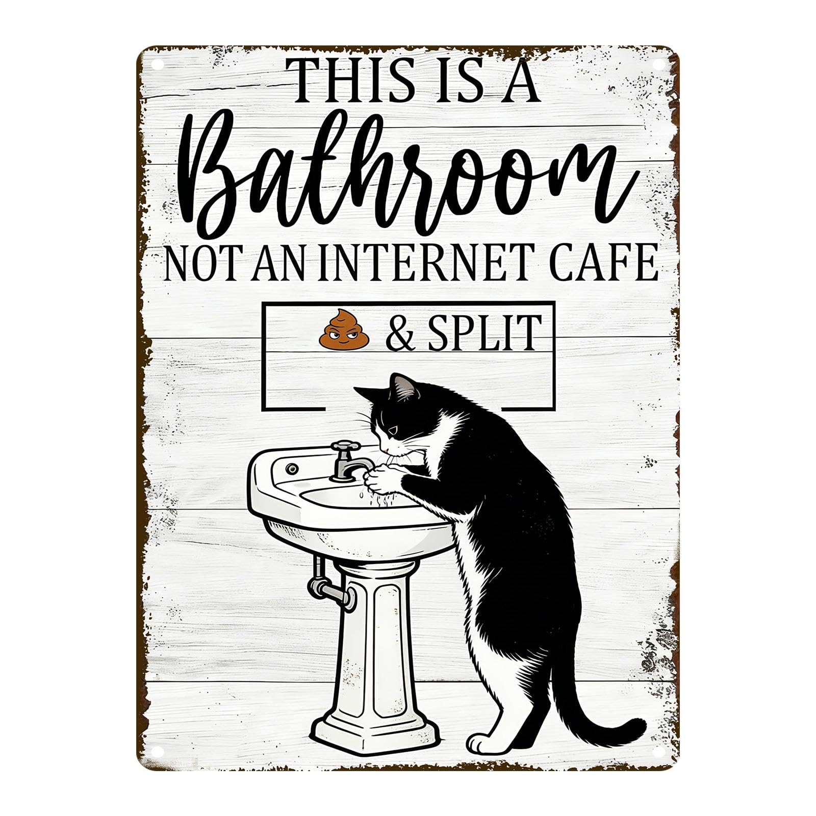 Funny Chicken Metal Tin Sign Bathroom Decor This Is A Bathroom Not An Internet Cafe Signs Retro Posters for Home Restroom Toilet Washroom 8x12inch