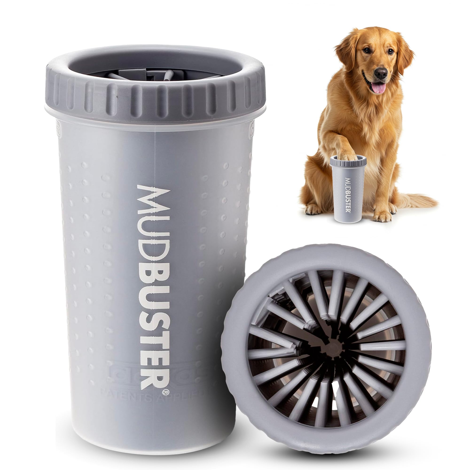 Dexas Pink Medium Dog Paw Cleaner, MudBuster - Premium Quality Pet Supplies and Dog Accessories for Dogs, Easy to Use, Mess Free, BPA Free, Patented Product