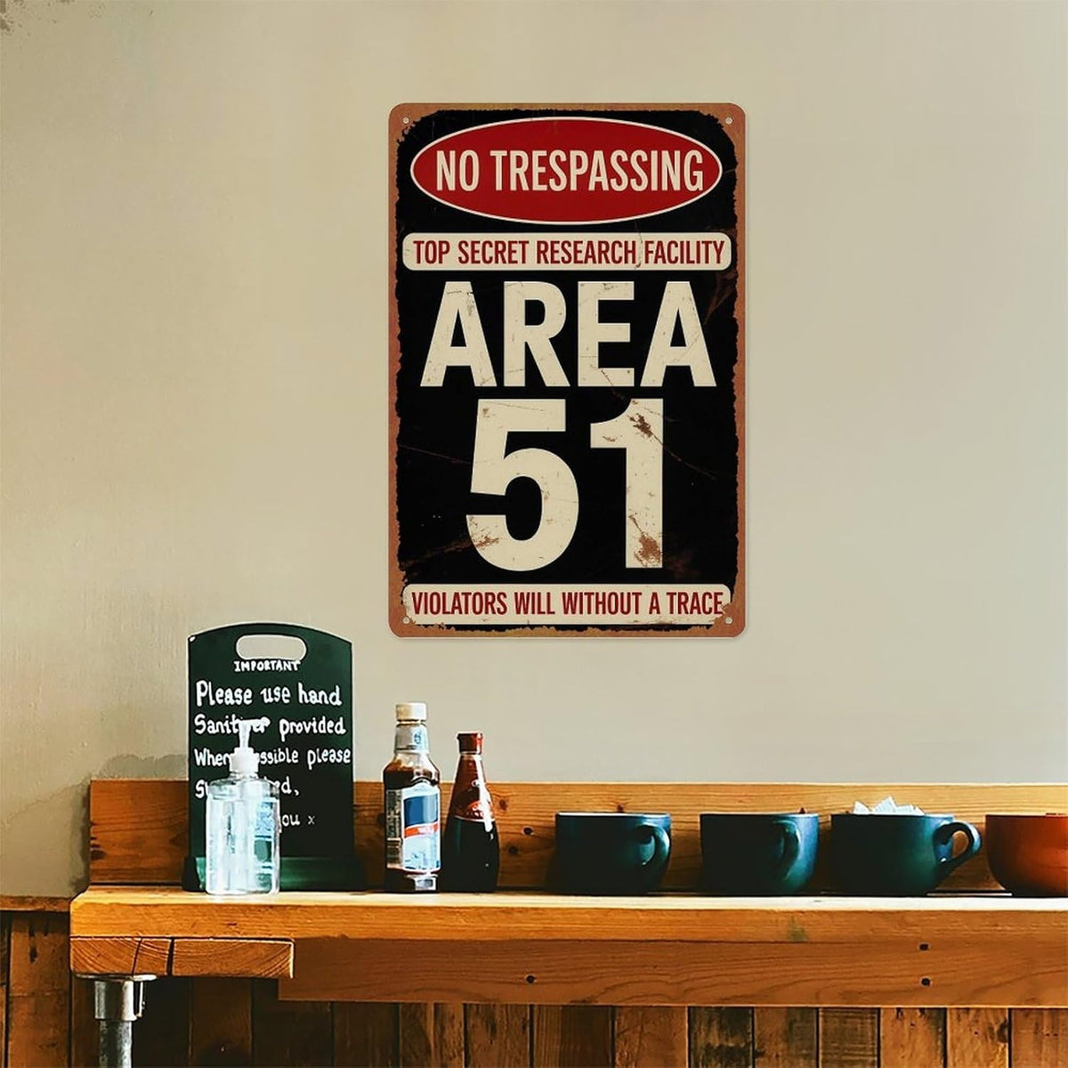 Area 51 Tin Sign Aluminum Metal Sign Posters 8x12 Inch For Living Room Bedroom Bathroom Decoration