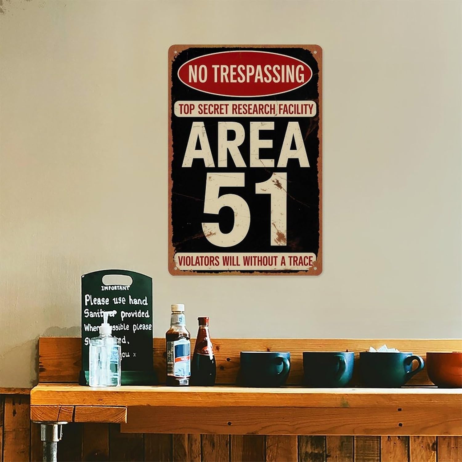 Area 51 Tin Sign Aluminum Metal Sign Posters 8x12 Inch For Living Room Bedroom Bathroom Decoration