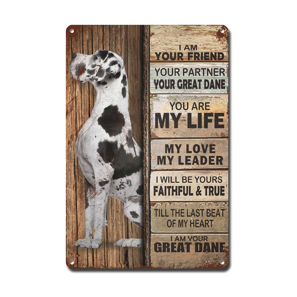 Lygond Metal Sign Tin Sign Vintage Wall Art I Am Your Friend Gift for Boxer Lovers Dog Lovers Vintage Wall Art Prints Restroom Tin Sign for Pub 8×12 Inches