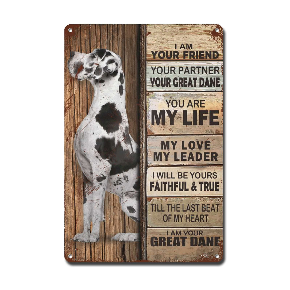 Lygond Metal Sign Tin Sign Vintage Wall Art I Am Your Friend Gift for Boxer Lovers Dog Lovers Vintage Wall Art Prints Restroom Tin Sign for Pub 8×12 Inches