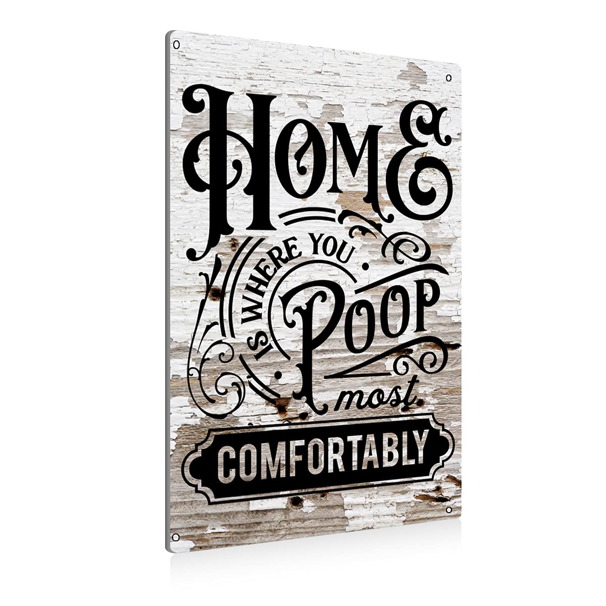 BEASTZHENG Funny Gothic Bathroom Home Decor Metal Tin Sign: Funny "Are You Pooping?" Bathroom Wall Art Decor Sign for Skull Lovers 8 X 12 Inches