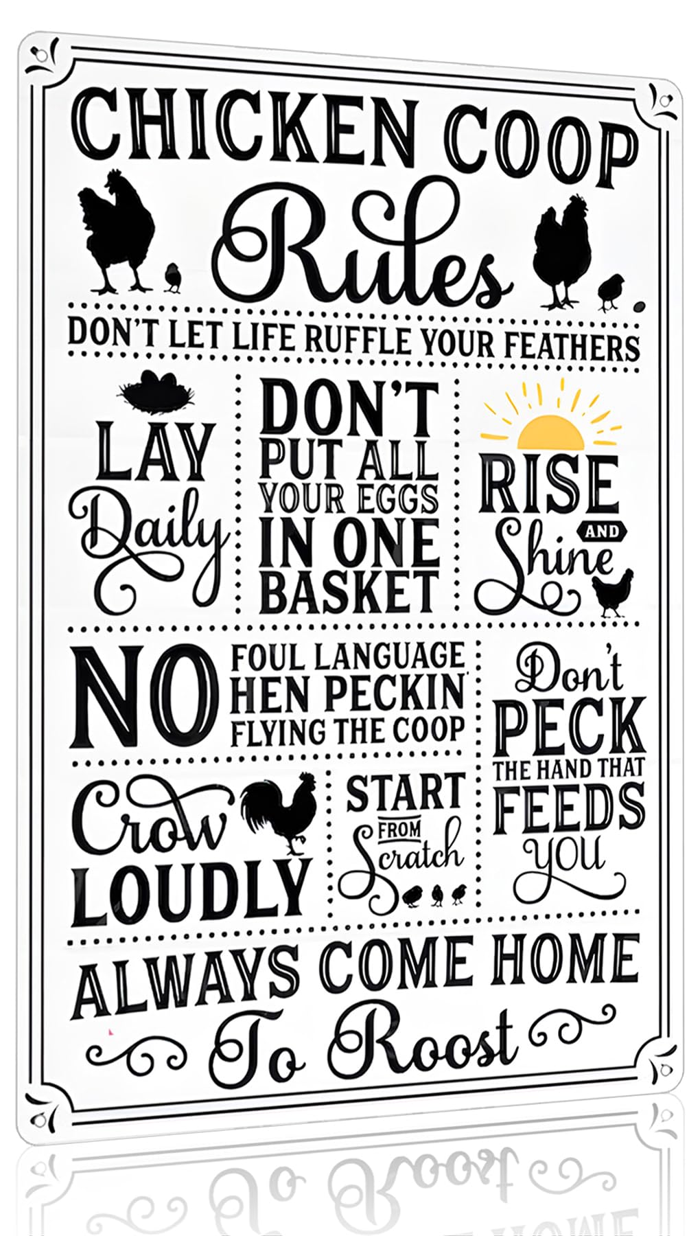 Smilelife Funny Chicken Gifts I'm Going To Let God Fix It Tin Sign for Home Farm Chicken Coop Farmhouse Kitchen Garden Decor 8 X 12 Inch (3520)